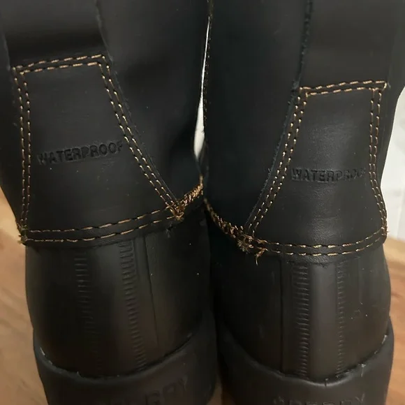 SPERRY WOMEN’s Black Leather Thinsulate Waterproof Snow Boots - Picture 4 of 7